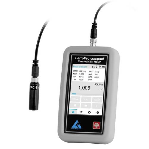 PCE Instruments Permeabilitätsmessgerät LM-FERRO-PRO |Messbereich 1,000 ... 5,000 µr |Auflösung 0,001 µr |Datenlogger