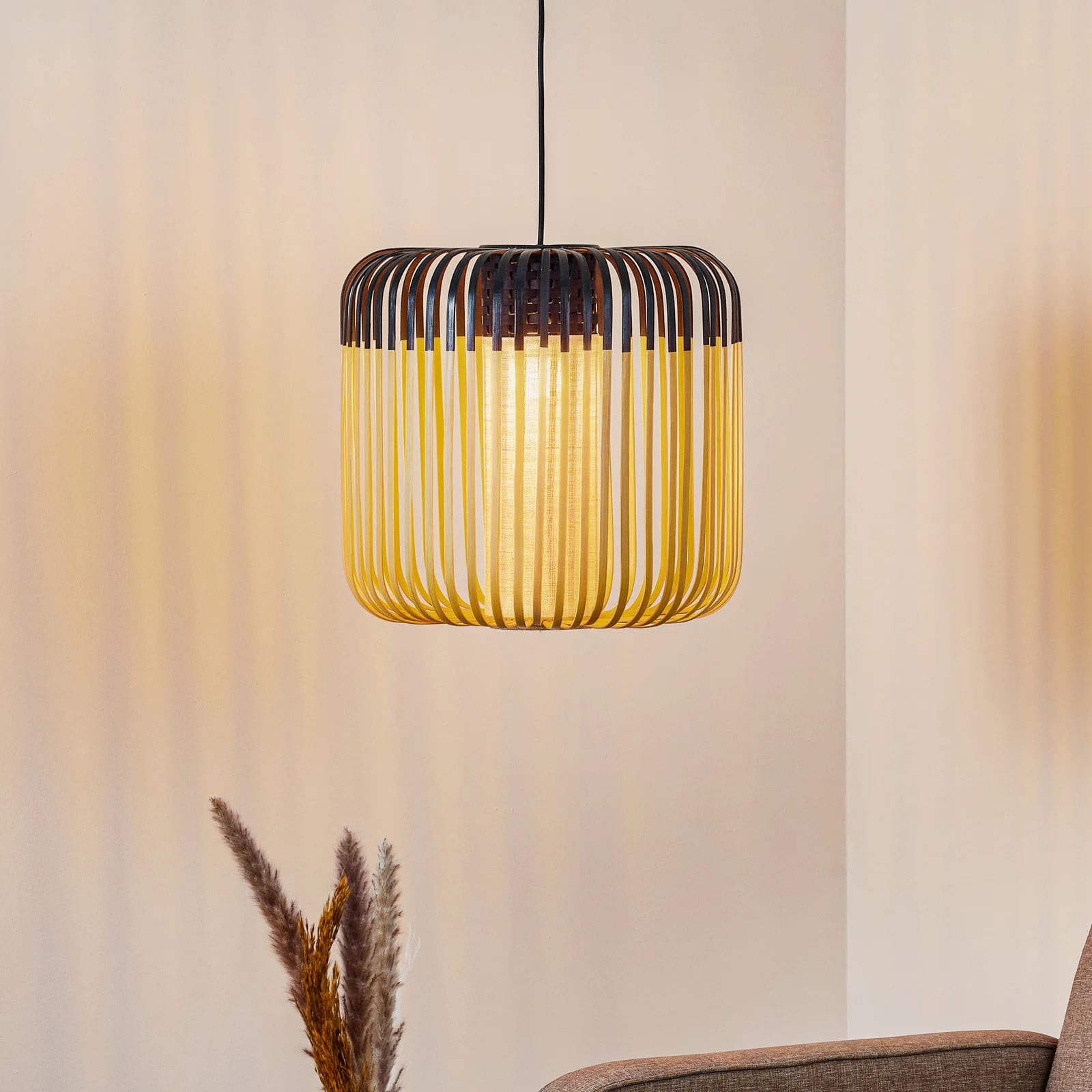 Forestier Bamboo hanglamp M Black - Bamboe hanglamp voor de woonkamer