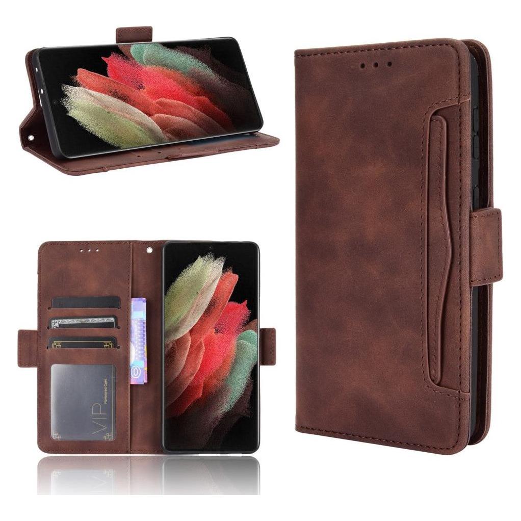 Cover-Discount Galaxy S21 Ultra - Etui mit vielen Kartenfächer braun (Samsung Galaxy S21 Ultra) (101232899E)