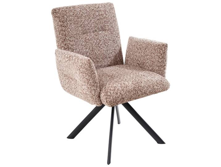 Armlehnstuhl, Mehrfarbig, 68x88x66 cm, Metall & Textil, 360° Drehbar, Modern