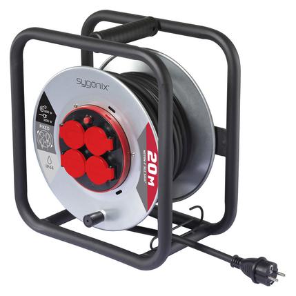 Sygonix SY-10236117 Kabeltrommel Schwarz Schutzkontakt-Stecker (20 m) (SY-10236117)