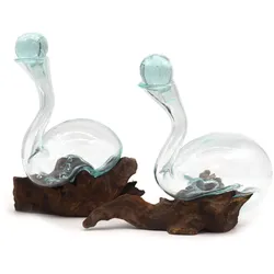 Molten Glass on Wood - Wine Decanter