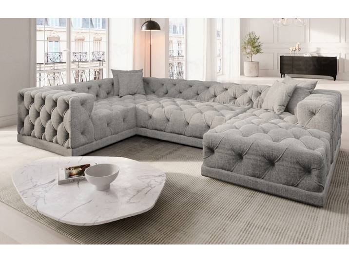 Wohnlandschaft Palma U-Form aus Stoff