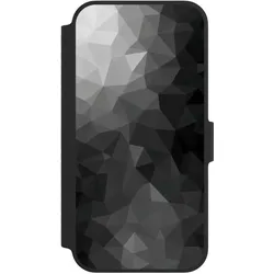 Nivocase Klapphülle für Apple iPhone 14 Handyhülle aus Kunst Leder NIVOflip schwarz Mosaik Muster (Apple iPhone 14), Smartphone Hülle, Schwarz