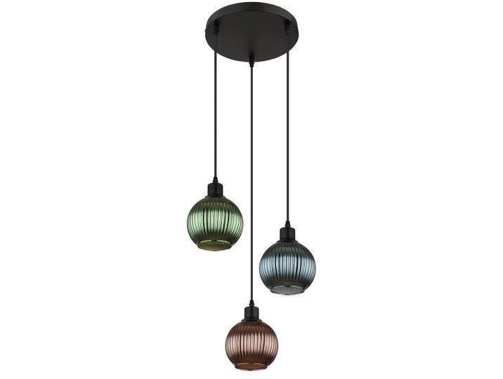 Globo Hängeleuchte Zumba, Mehrfarbig, Schwarz, Metall, Glas, 120 cm, Lampen & Leuchten, Innenbeleuchtung, Hängeleuchten, Pendelleuchten