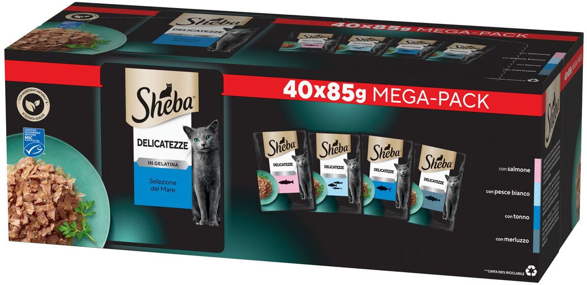 Sheba Delicatezze Cat Busta Multipack 40x85G SELEZIONE DEL MARE