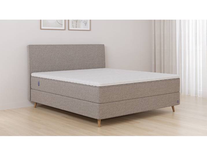 BRUNO Boxspringbett Premium 140x200cm in Glory Taupe Matratzen-Härtegrad: Links H3 / Rechts H3 mehrfach ausgezeichnet in Design & Qualität