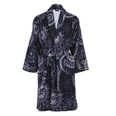 Bademantel KENDA SAND "Medley 125" Gr. XL, bunt (multi, blau), XL, Baumwolle, Hausmäntel, Bademantel, bequem, Wohlfühlqualität, mit Gürtel