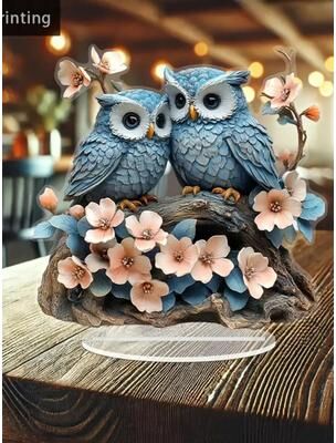 Uplifted Finds Owl Family Ornament Anime Themed Collectible Home And Office Decoration l