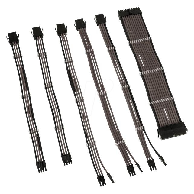 Kolink Core Adept Braided Cable Extension Kit - Gunmetal (35 cm, 20+4 pin ATX, 6+2 pin PCI-Express) (COREADEPT-EK-GMT)