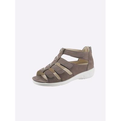 Sandalette WALDLÄUFER, Damen, Gr. 5, Leder, grau, Nubukleder, Schuhe Sandalette