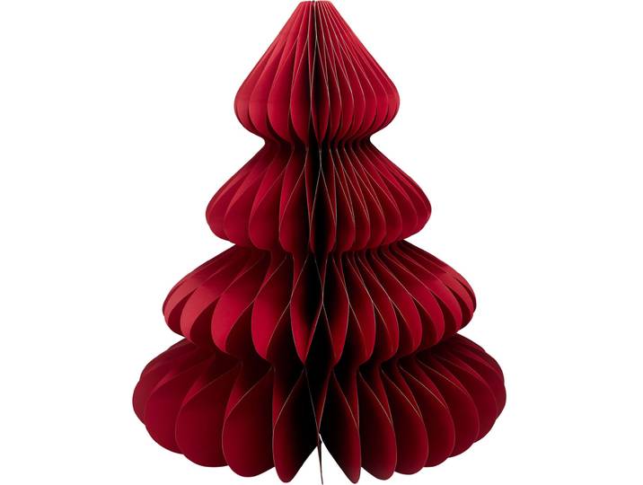 Dekorativer Papier-Weihnachtsbaum-Anhänger, 15 x 15 x 20 cm, rot