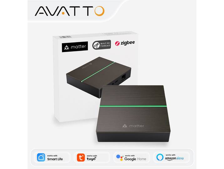 Hub de passerelle filaire intelligent AVATTO Matter, contrôleur à distance pour maison intelligente ZigBee, compatible Tuya, HomeKit, Siri, Google Home, Alexa