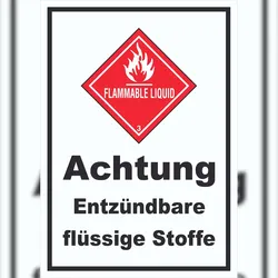 HB-Druck Schild Entzündbare flüssige Stoffe Flammable Liquid A5 (148x210mm)