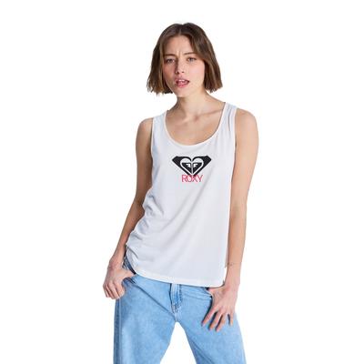 Tanktop ROXY "Surfclassic", Damen, Gr. M, weiß (coconut milk), Obermaterial: 65% Polyester, 35% Viskose., Tops Tanktop