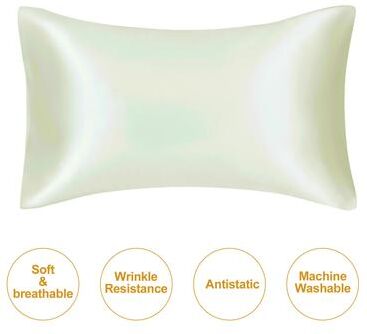 Inspire Select Silky Satin Pillowcase For Hair And Skin, Soft Mulberry Style Pillow Case Standard Queen King, Wrinkle Free beige king 19.69 X 36.22 In