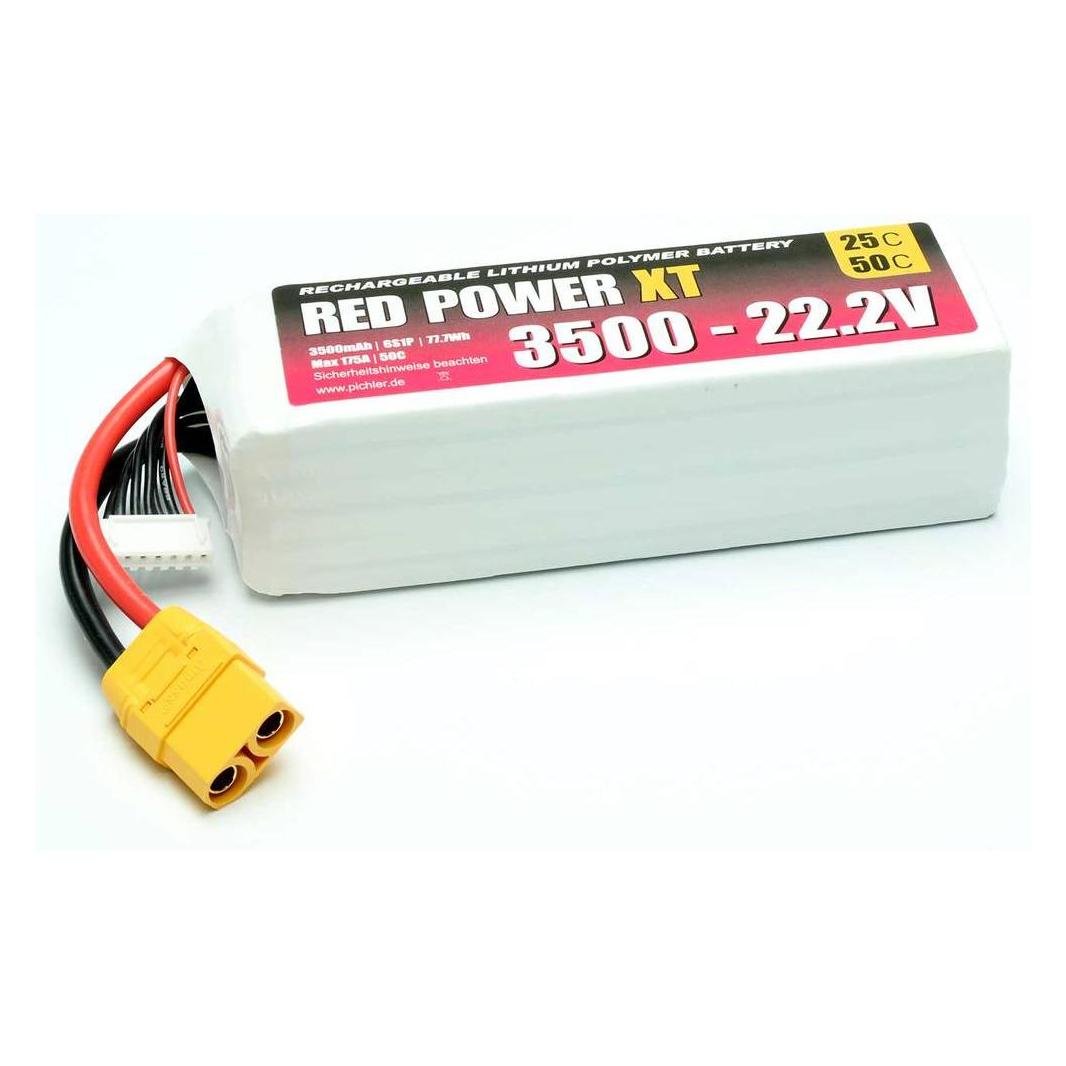 Red Power RD XT 3500 S6 - Akku-Pack, Li-Polymer, 22,2 V, 3500 mAh - Akku - 3.500 mAh (3500 mAh, 22.20 V) (15431)