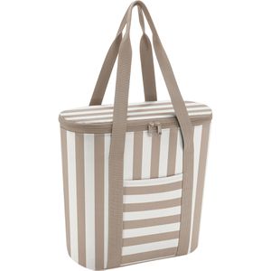 Reisenthel Kühltasche Thermoshopper faltbar, summerstripes coffee, wasserabweisend, mit Schultergurt,15 L