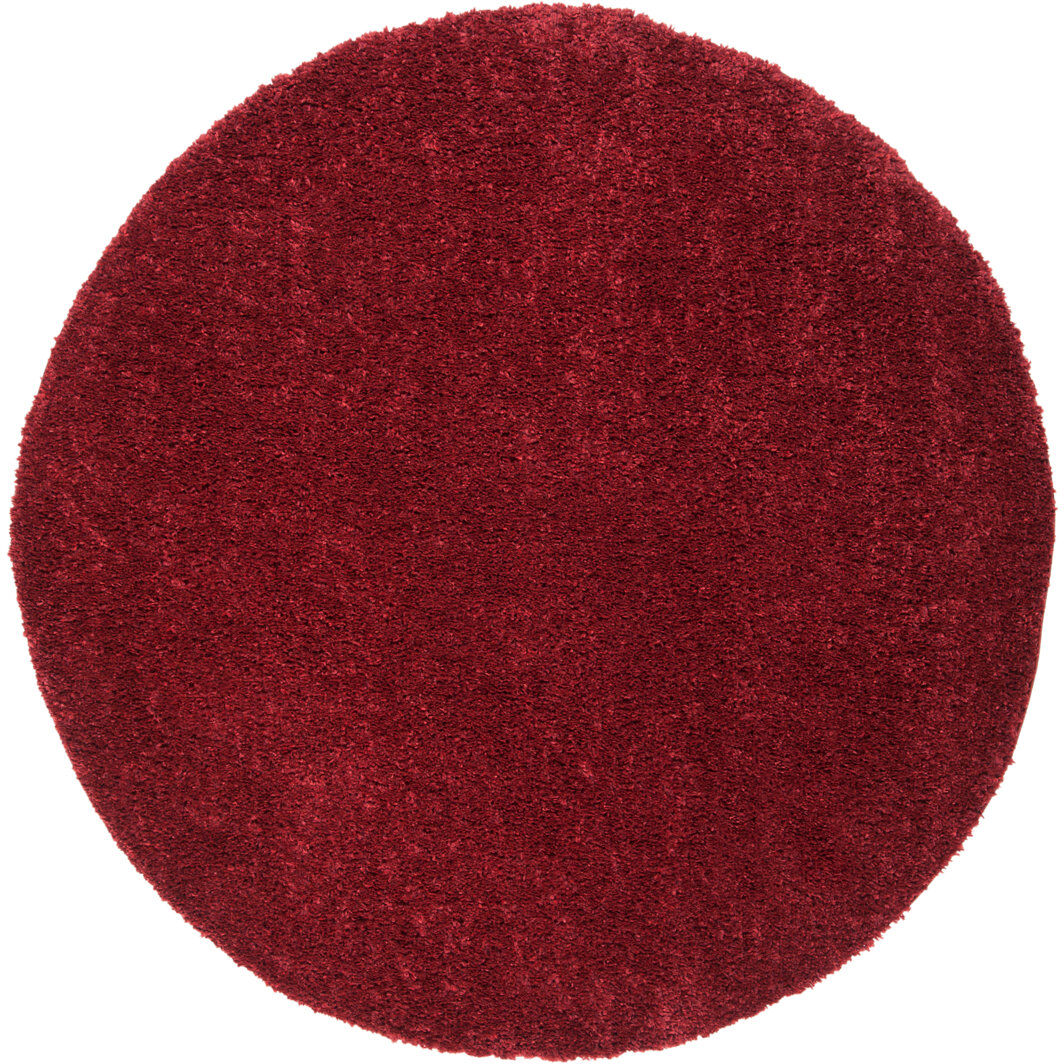 Mack + Milo Peake Shaggy Area Rug Burgundy Round 122 cm