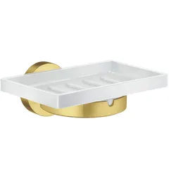 Smedbo HOME - Seifenschalenhalter. Messing gebürstet/Porzellan. HV342P