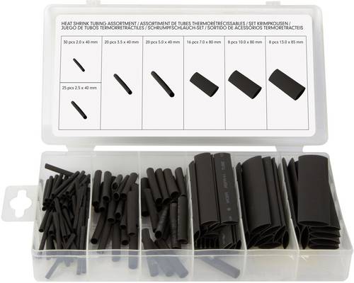 Toolland HAS07 Schrumpfschlauchsortiment Schwarz 1 Set