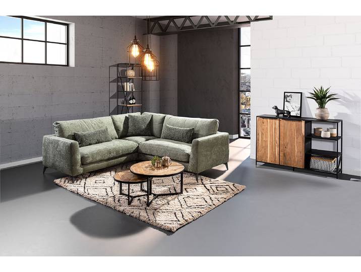 Couchtisch Somori 2er-Set Ø 70cm Schwarz/Holz