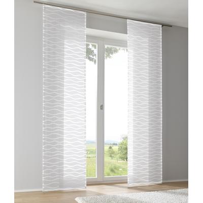 Schiebegardine KUTTI "Enya" Gr. 4, weiß, B:60cm H:245cm, Ausbrenner, Baumwolle, Polyester, Gardinen, Ausbrenner Welle transparent uni