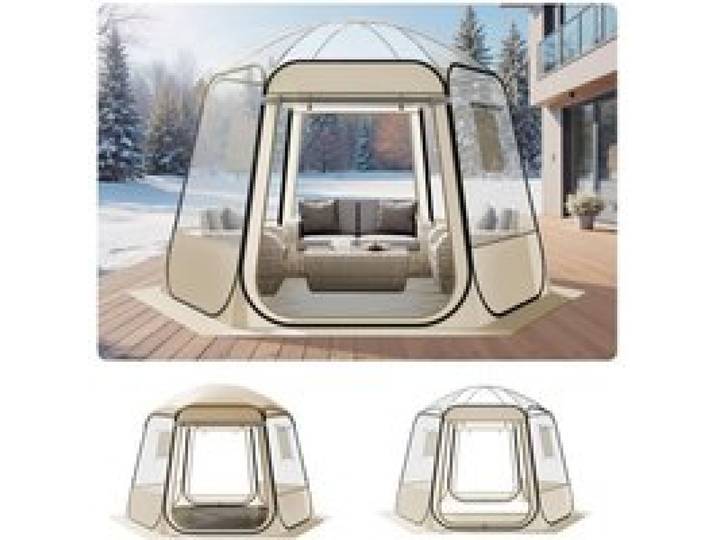 VEVOR Pop-up-Bubble-Zelt, 336x305x220 cm, transparentes Campingzelt, Garten-Kuppel-Iglu-Zelt mit Fenstern, 540°-Panoramablick, für 8–10 Personen, Terrasse, Hinterhof