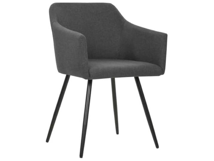 POUFGDR Esszimmerstühle, dunkelgrau, aus Stoff, 4 Stück Metallrahmen, ergonomische Form, dicke Polsterung, maximal 110 kg pro Sitz, moderner Stil
