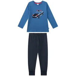 Sanetta Jungen Schlafanzug, lang - Kids, Polizei, Single Jersey Blau / 116