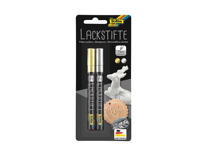 Folia Lackstifte Gold und Silber - 2 Stück