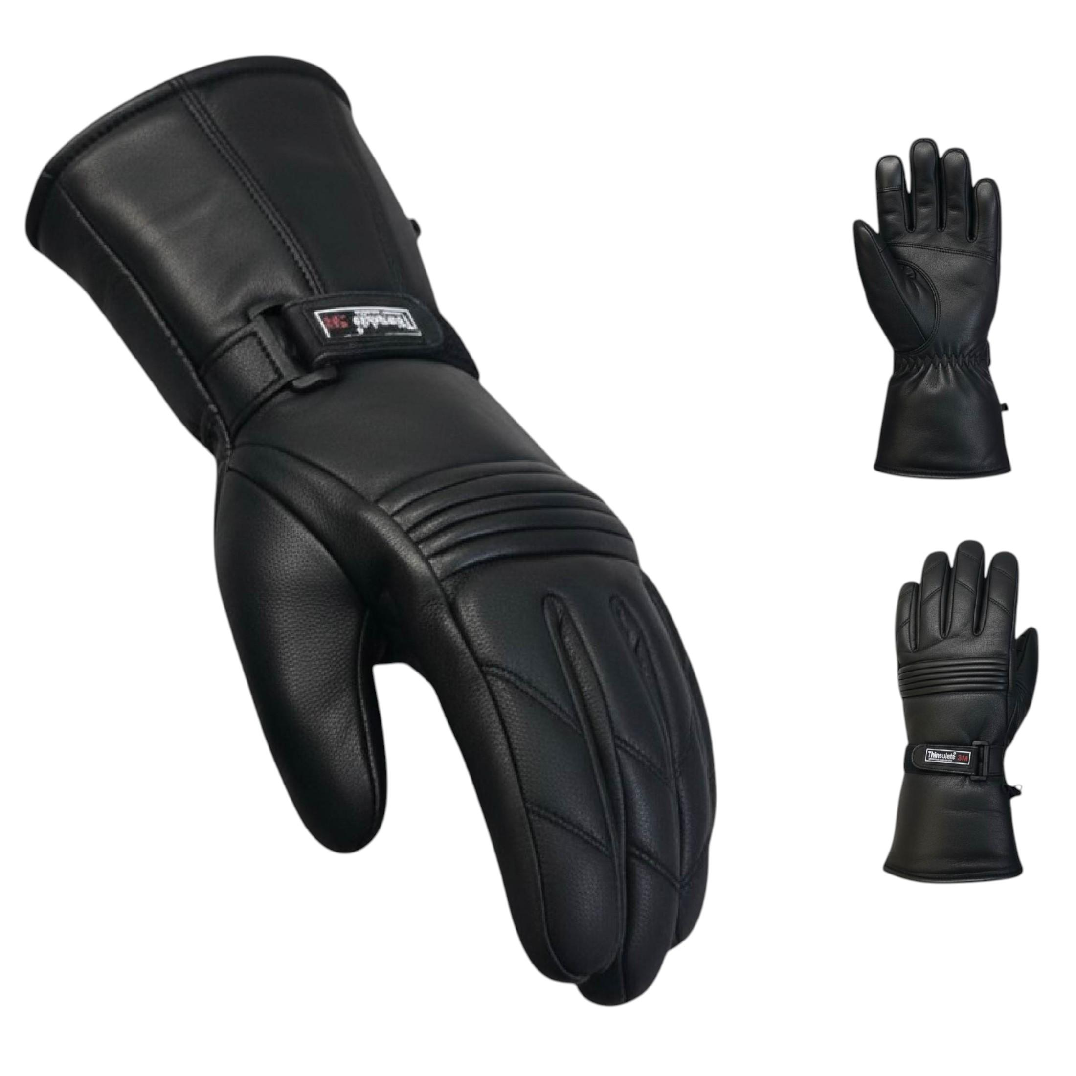 Thermische motorfietshandschoenen voor heren, gevoerd, zwart, waterdicht, winter- en zomerbescherming voor motorrijders