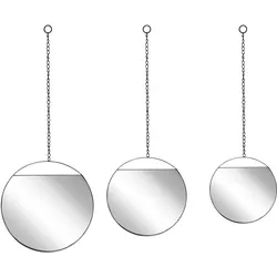 WANDSPIEGEL schwarz 24/29/33 cm 3er Set Odos