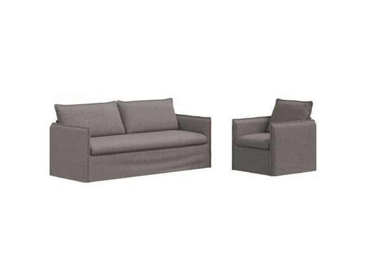 GHVBNMF 2-Teilig Sofa-Set Taupe Stoff Couch Garnitur Wohnzimmer Modulare Sitzgruppe mit stabilem Metallrahmen und Holzwerkstoff-Armlehnen für Wohnzimmer und Schlafzimmer.