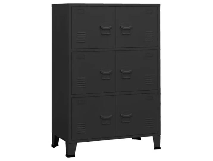 vidaXL Lagerschrank Industrial Schwarz 75x40x115 cm Metall