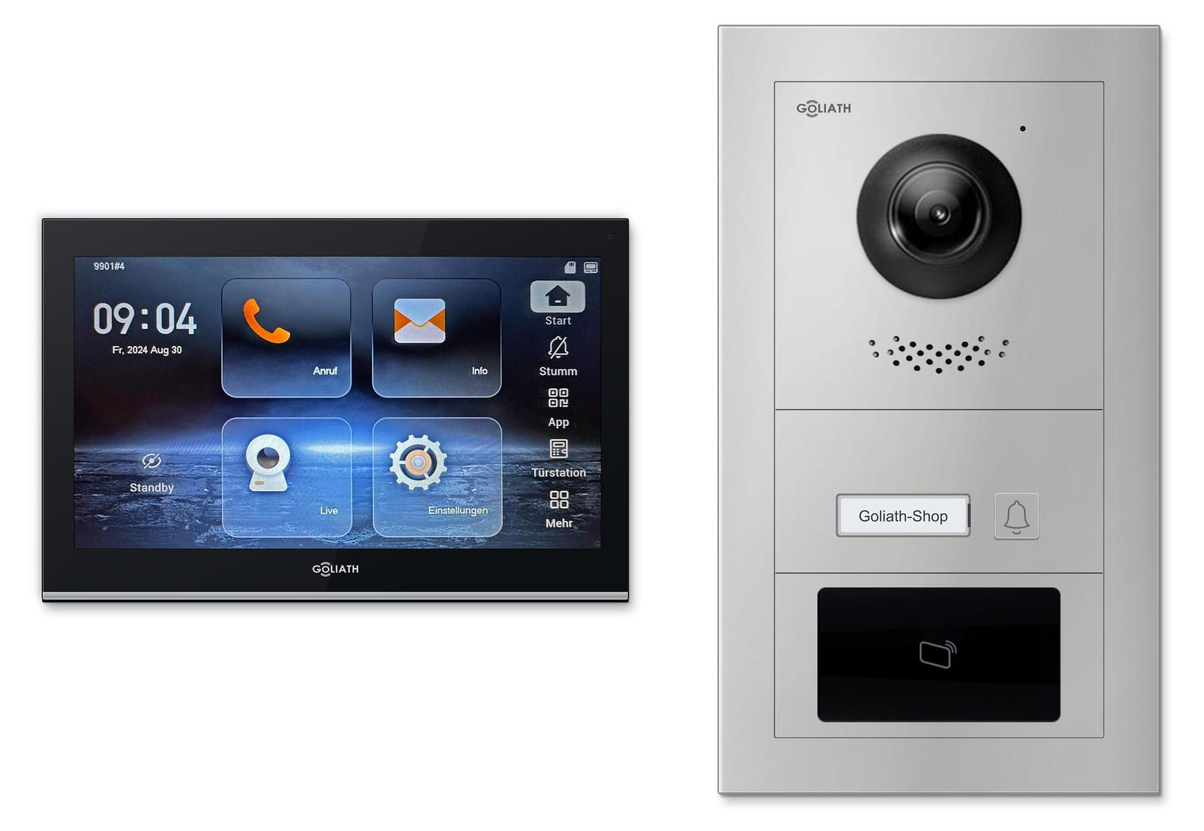 Goliath Premium IP GL-IPH110.6 Video-Türsprechanlage, 1 Familie, 1× 10 Zoll Schwarz, Silber, Aufputz