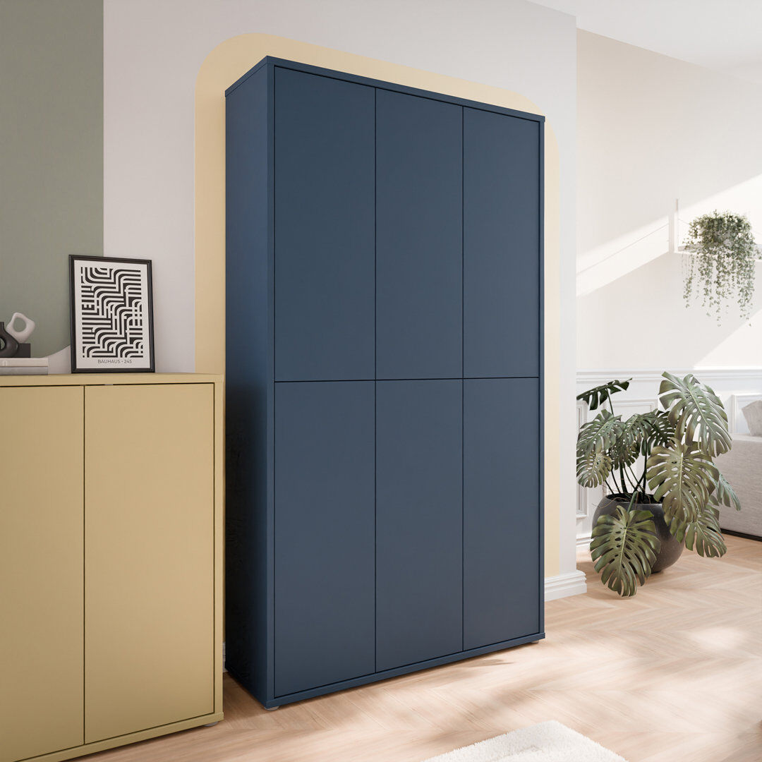 Ebern Designs Rylon 24 Pair Shoe Storage Cabinet Navy 24