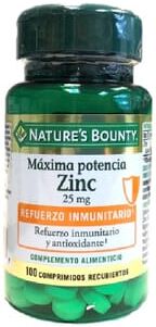 Natures Bounty ZINCO MÁXIMA POTÊNCIA 25MG 100 Tabs