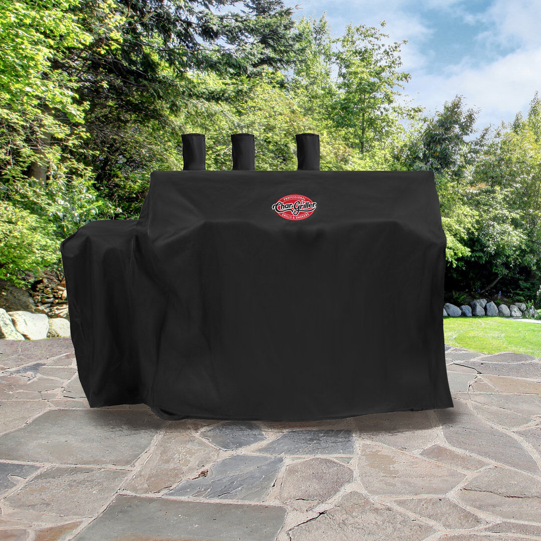 Char-Griller 165.1cm W x 73.66cm D Grill Cover Black 121.92cm H X 165.1cm W X 73.66cm D