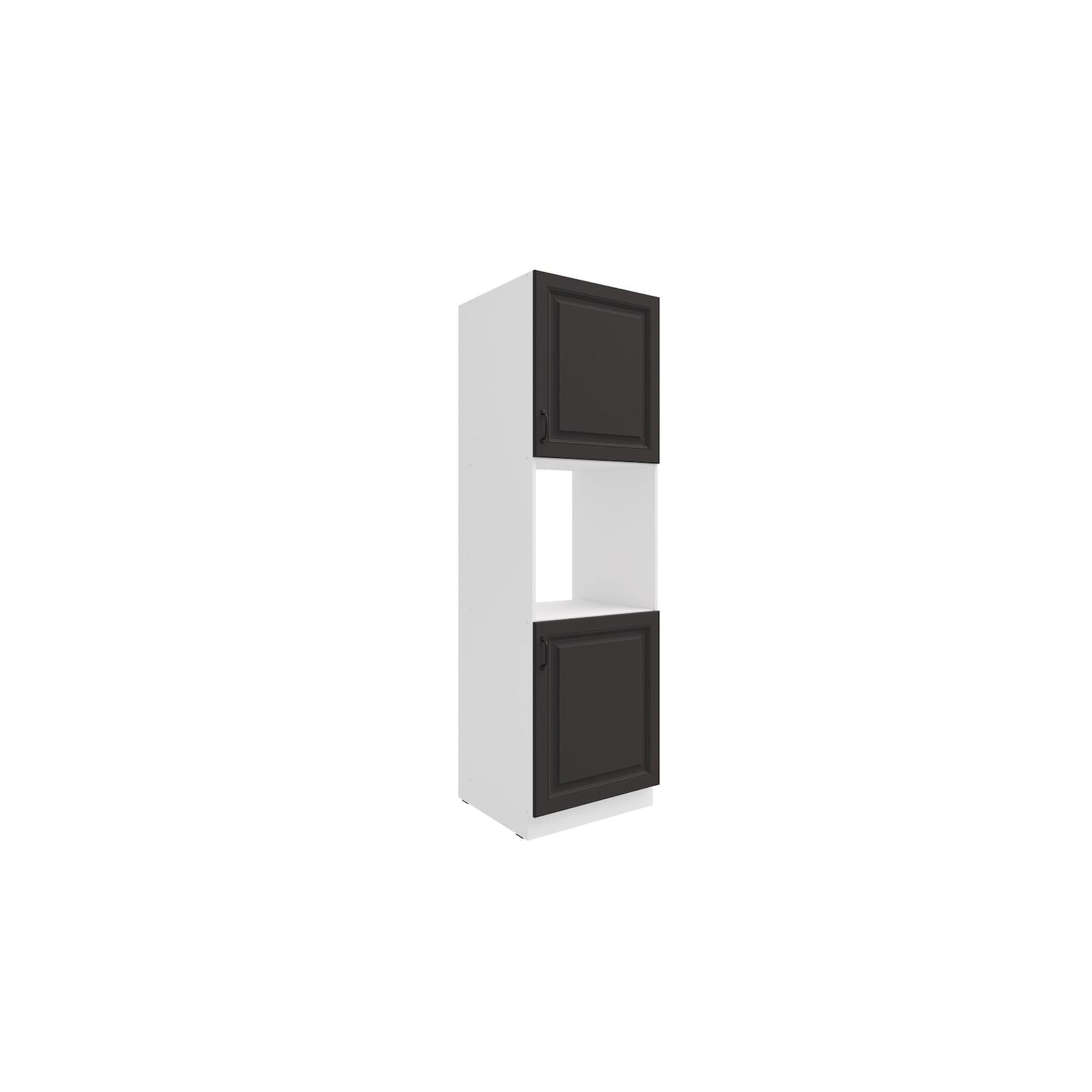 Küchen Backofen Hochschrank 60 cm Stilo Grau + Weiss Küchenzeile Küchenblock