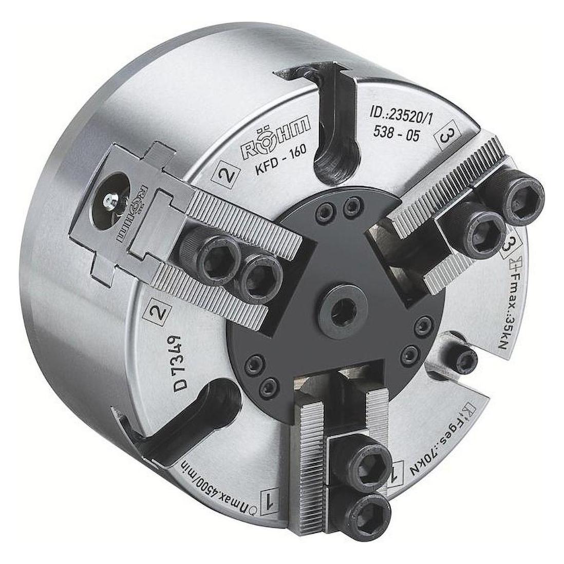 Röhm Kraftspannfutter KFD 160, 3-Backen, Standardausführung, Zylindrische Zentrieraufnahme (023520)