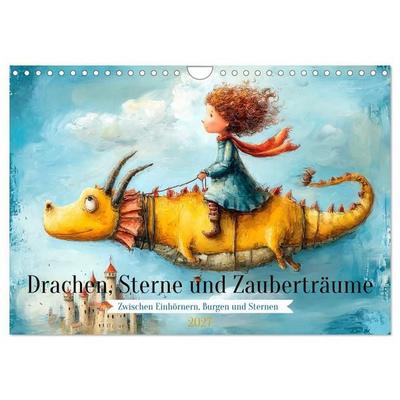 Drachen, Sterne und Zauberträume (Wandkalender 2027 DIN A4 quer), CALVENDO Monatskalender
