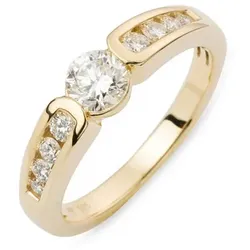 DIAMOUR Ring 9 Brillanten zus. ca. 0,75ct Gold 585