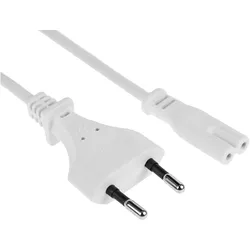 4x Furber Netzkabel C7-T26 1.0 m Weiss (1 m), Stromkabel, Weiss