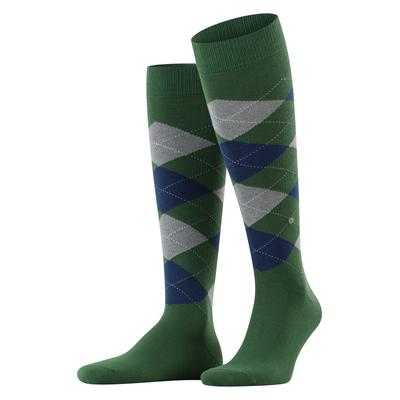 Kniestrümpfe BURLINGTON "King", Herren, Gr. 40-46, grün (eucalyptus), Baumwollmischung, Argyle-Muster, Socken Kniestrümpfe, Einheitsgröße 40-46, Argyle-Muster, gekämmte Baumwolle