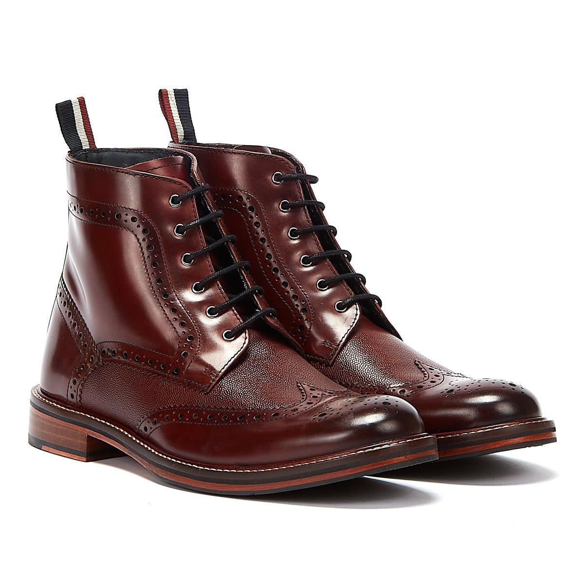 Ben Sherman Alfred Brogue Herren Burgundy Stiefel