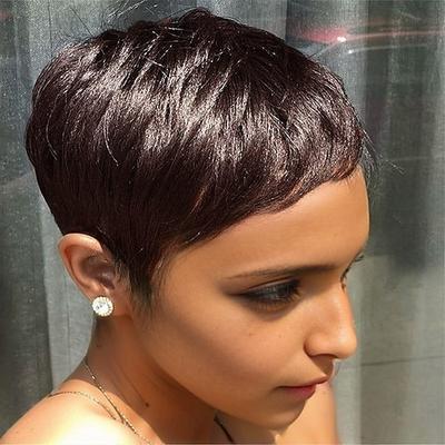 kurze Perücken kurze Pixie-Perücken für schwarze Frauen kurze Perücken Pixie-Cut-Perücken für Afroamerikaner Burgund kurze Pixie-Perücken