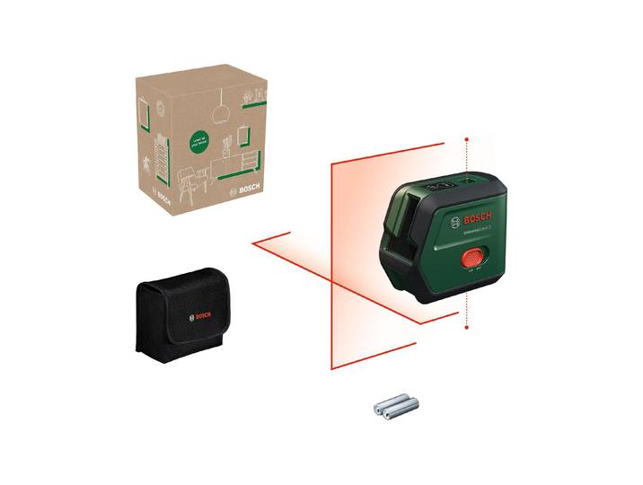 Kreuzlinienlaser BOSCH UniversalLevel 2 12 m , grün (grau), B:10,4cm H:6,3cm L:12,2cm, Lasermessgeräte, Kreuzlinienlaser