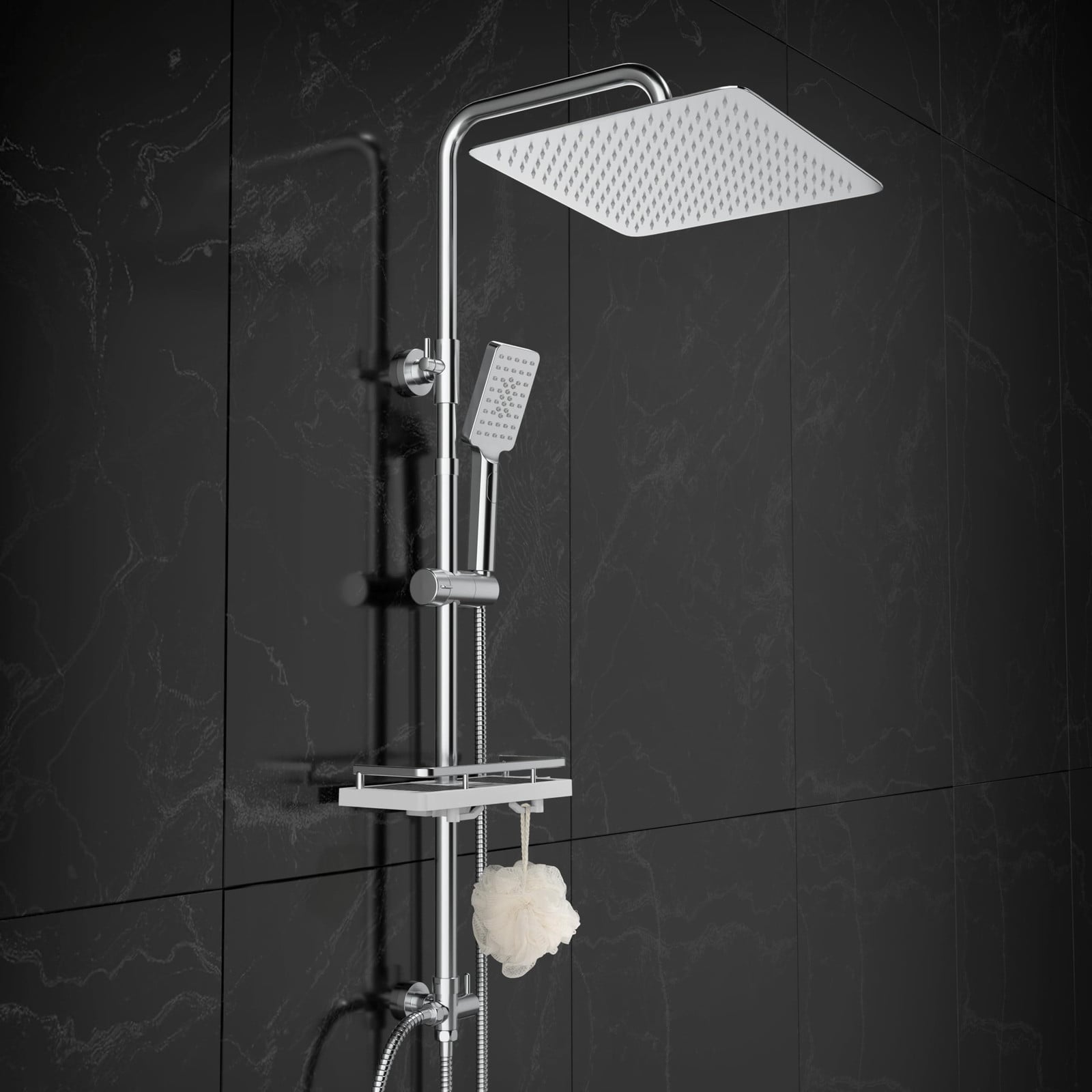 Görbach Regendouche Systeem Chroom met Waterbesparende Douchekop 25x25 cm