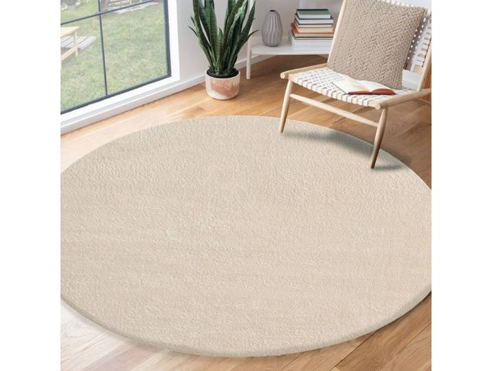 Tapis Rond - THE CARPET - Relax - Antidérapant - Lavable - Beige - 200 cm